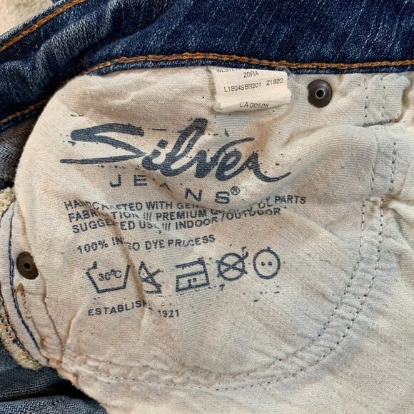 Vintage Y2K Silver Jeans Zofia Low Rise Straight Leg Distressed Jeans - Picture 6 of 14